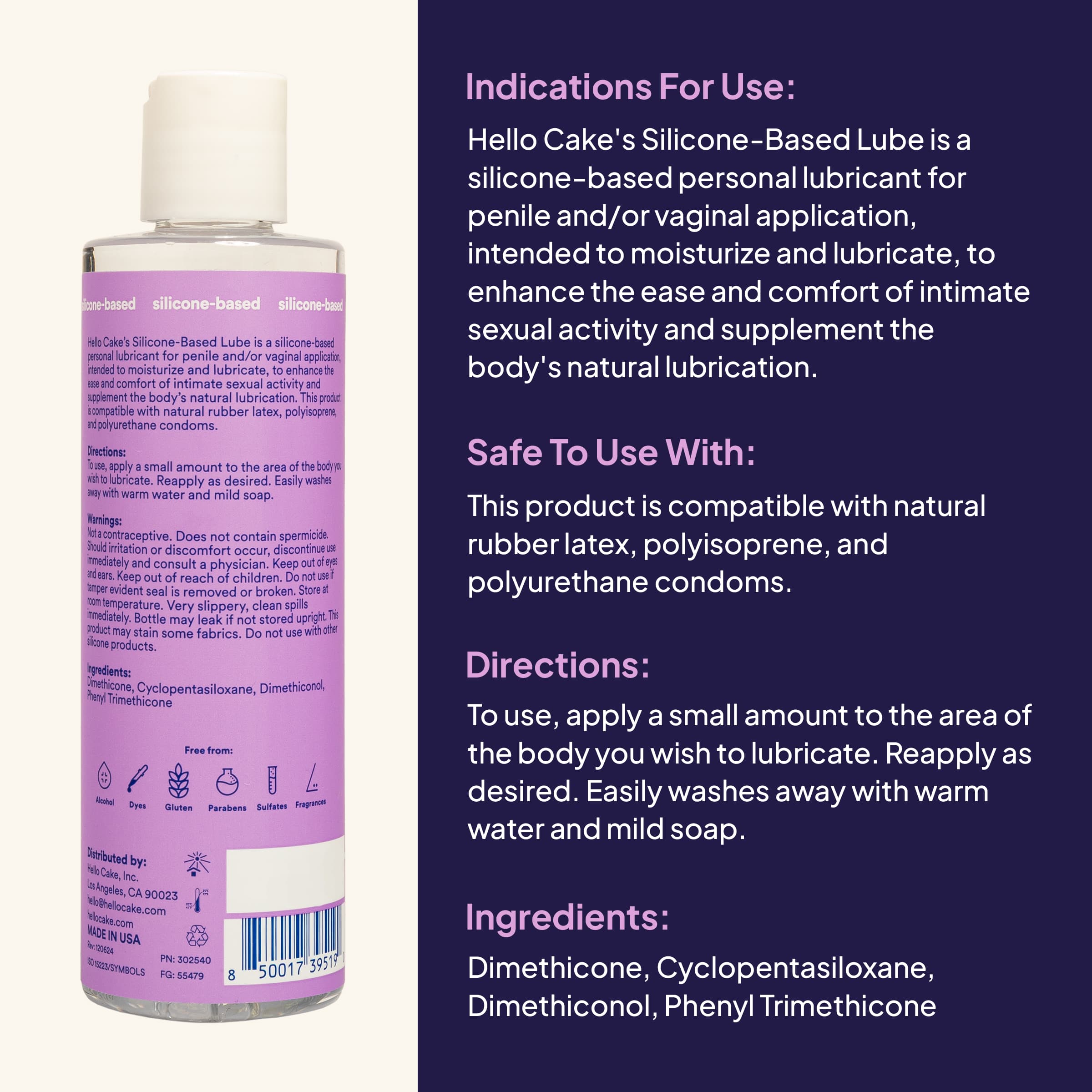 Hello Cake Silicone Lube 8oz - image 2